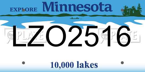 LZO2516 Minnesota License Plate