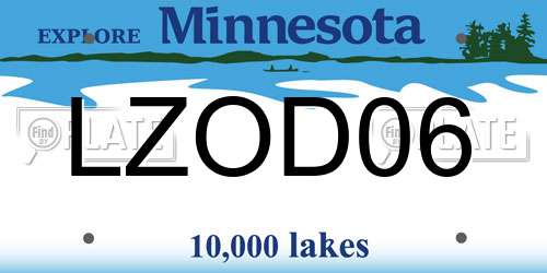 LZOD06 Minnesota License Plate
