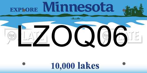LZOQ06 Minnesota License Plate