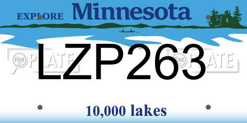 LZP263 Minnesota License Plate