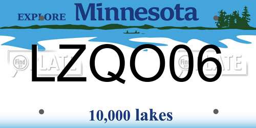 LZQO06 Minnesota License Plate