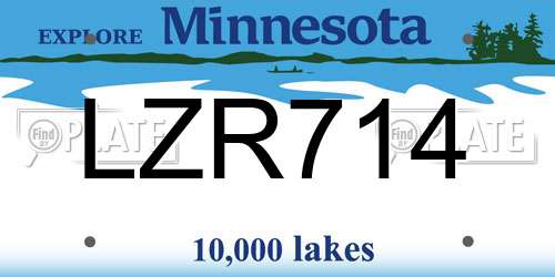 LZR714 Minnesota License Plate