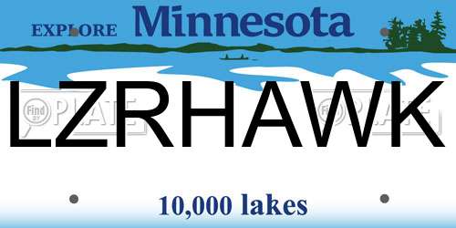 LZRHAWK Minnesota License Plate