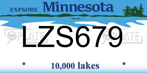 LZS679 Minnesota License Plate