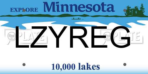 LZYREG Minnesota License Plate