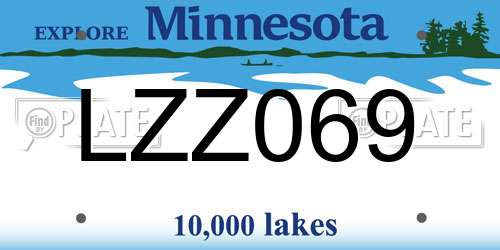 LZZ069 Minnesota License Plate