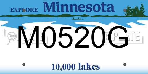 M0520G Minnesota License Plate
