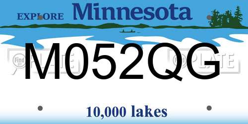 M052QG Minnesota License Plate
