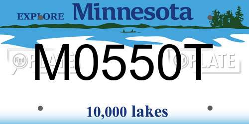 M0550T Minnesota License Plate