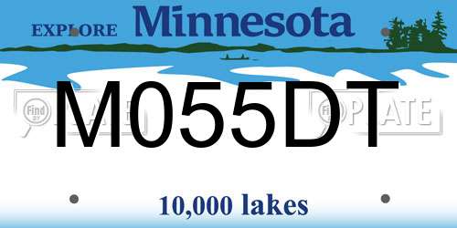 M055DT Minnesota License Plate