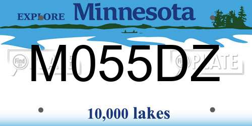 M055DZ Minnesota License Plate