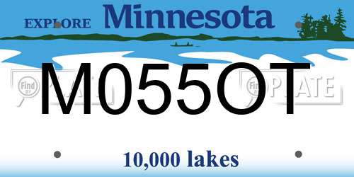 M055OT Minnesota License Plate