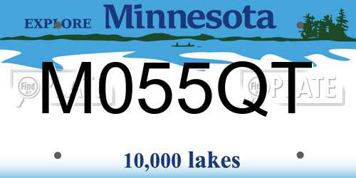 M055QT Minnesota License Plate