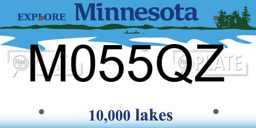 M055QZ Minnesota License Plate