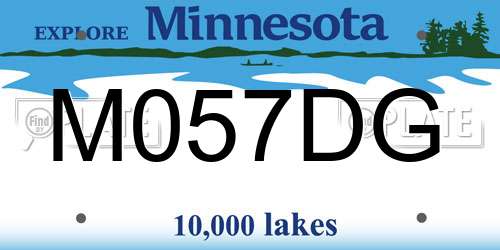 M057DG Minnesota License Plate