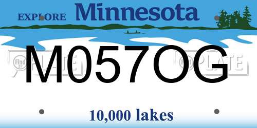 M057OG Minnesota License Plate