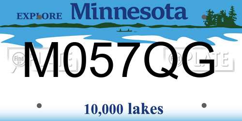 M057QG Minnesota License Plate