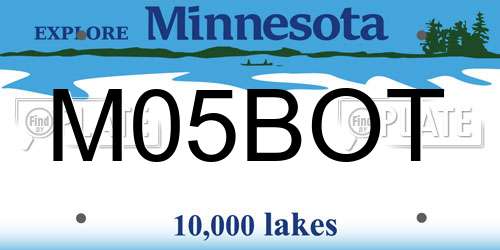 M05BOT Minnesota License Plate