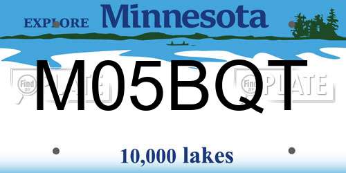 M05BQT Minnesota License Plate