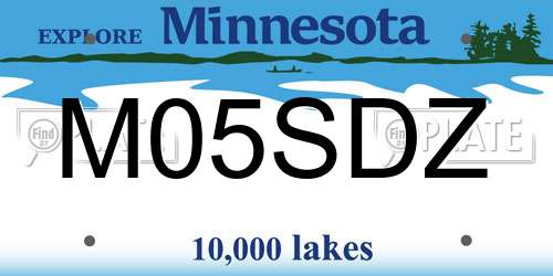 M05SDZ Minnesota License Plate