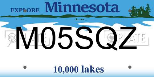 M05SQZ Minnesota License Plate