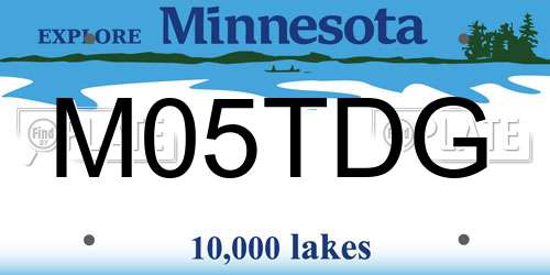 M05TDG Minnesota License Plate