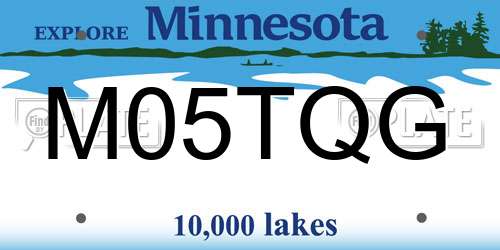 M05TQG Minnesota License Plate
