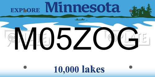 M05ZOG Minnesota License Plate