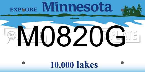 M0820G Minnesota License Plate