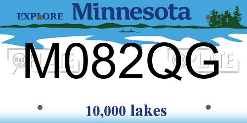M082QG Minnesota License Plate