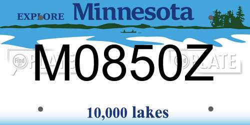 M0850Z Minnesota License Plate