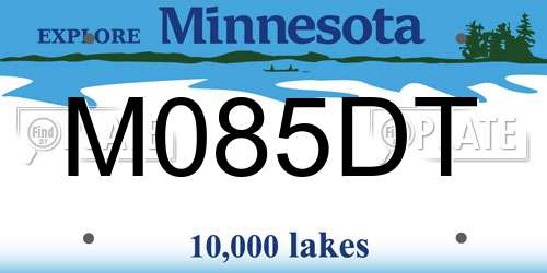 M085DT Minnesota License Plate
