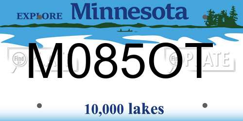 M085OT Minnesota License Plate