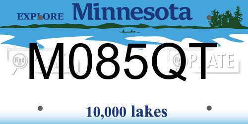 M085QT Minnesota License Plate