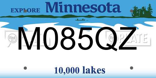 M085QZ Minnesota License Plate