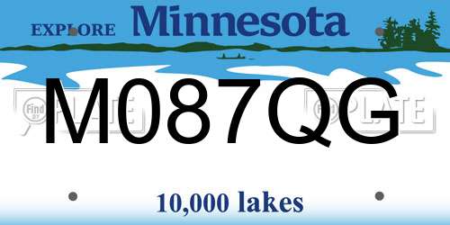 M087QG Minnesota License Plate