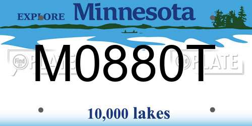 M0880T Minnesota License Plate