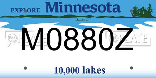 M0880Z Minnesota License Plate