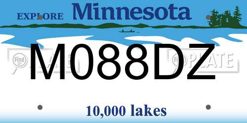 M088DZ Minnesota License Plate