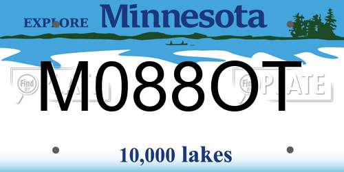 M088OT Minnesota License Plate