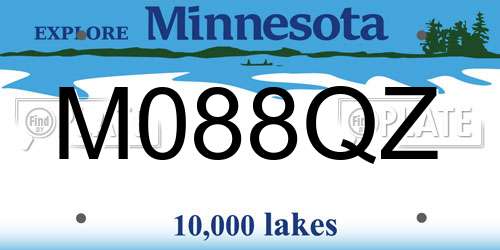 M088QZ Minnesota License Plate