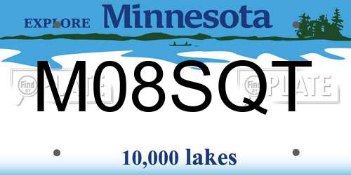 M08SQT Minnesota License Plate
