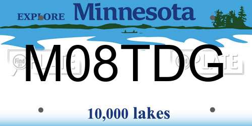 M08TDG Minnesota License Plate