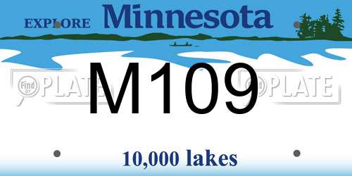M109 Minnesota License Plate