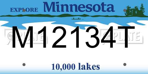 M12134T Minnesota License Plate