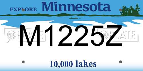 M1225Z Minnesota License Plate