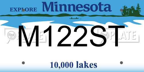 M122ST Minnesota License Plate