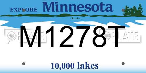 M1278T Minnesota License Plate