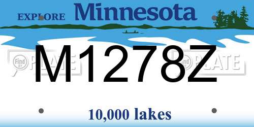 M1278Z Minnesota License Plate