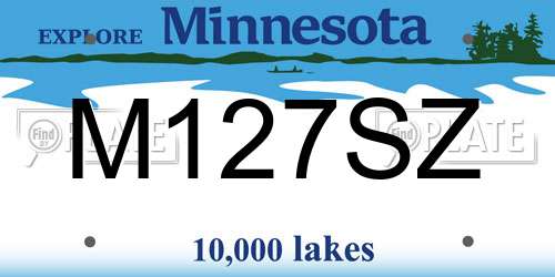 M127SZ Minnesota License Plate